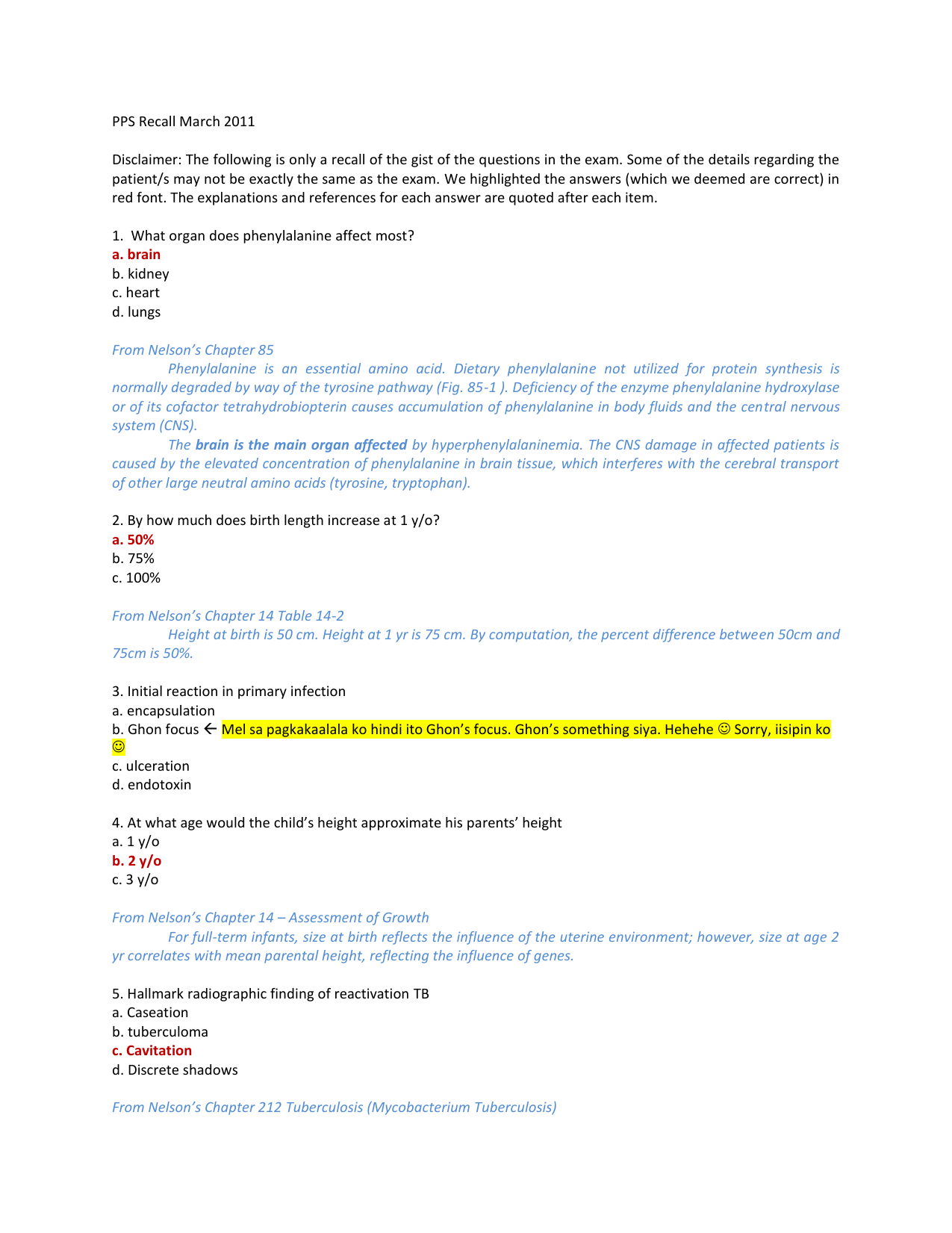 Pps Recall March 2011 Disclaimer The Following Is Only A