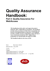 Quality Assurance Handbook: QA For Web