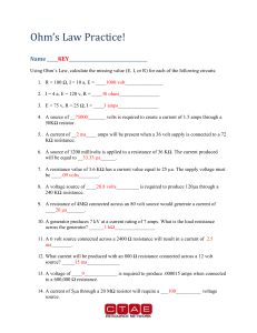 Ohm`s Law Practice Worksheet Key