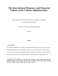 The International Monetary and Financial Policies of the Clinton