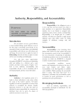 Authority, Responsibility, and Accountability