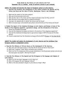 Study Guide for History of Latin America Unit Test