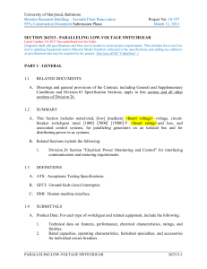 paralleling low-voltage switchgear - University of Maryland, Baltimore
