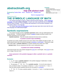 Abstract Math: The symbolic language of math