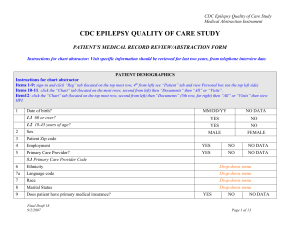 cdc epilepsy quality of care study