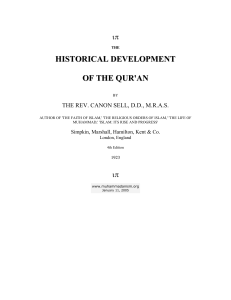 Historical Development of the Qur`an
