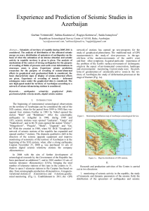 Experience and Prediction of Seismic Studies in Azerbaijan