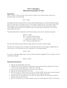 Mechanical Equivalent of Heat