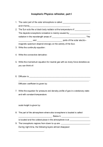 Inospheric Physics refresher