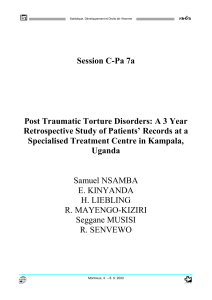 Post traumatic torture disorders - A 3 year retrospective study