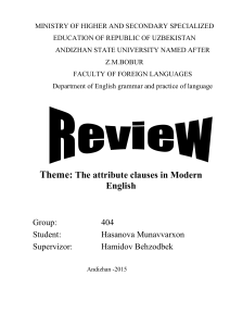 Attributive clauses in Modern English