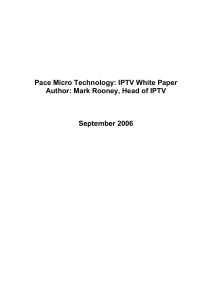Pace Micro Technology: IPTV White Paper