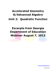 Parent Unit 2 Guide for Acc Analytic Geometry B Advanced Algebra