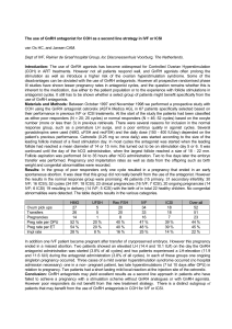 The use of GnRH antagonist for COH in as a second