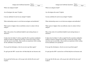 Antigens and Antibodies