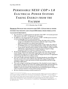 Permissible NESS COP>1.0 Electrical Power Systems Taking