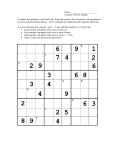 Sudoku2 - Franklin College - Department of Mathematics and