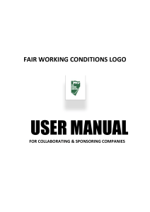 FAIR WORKING CONDITIONS LOGO USER MANUAL FOR