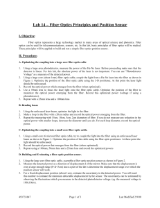 Lab 14 - FIber Optics Principles and Position Sensor