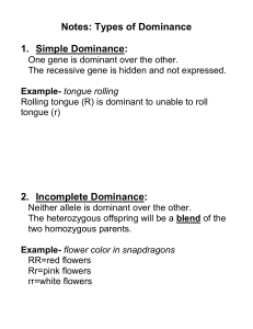 Notes- Types of Dominance