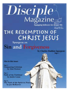 Table of Contents: The Redemption of Christ Jesus Conquering