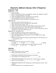 Chemistry Midterm Review 2006