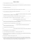 Biology II – Chapter 1 Study Guide