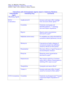 Interactions with Antineoplastic Agents Used in Veterinary Medicine