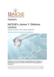 Highlights IACChE`s James Y. Oldshue Lecture Tuesday, November