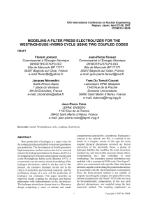 Modeling a Filter Press Electrolyzer for the Westinghouse