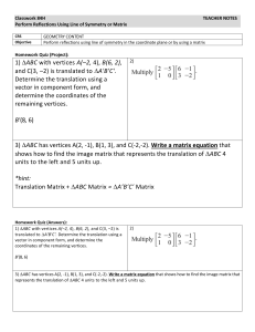 Classwork 84H TEACHER NOTES Perform Reflections Using Line