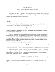 the latent heat of fusion of ice