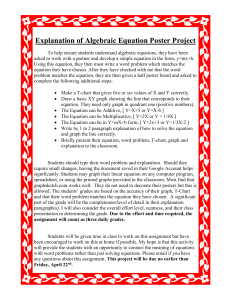 Explanation of Algebraic Equation Poster Project