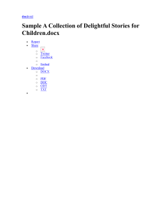 A Collection of Delightful Stories for Children (based on Islamic