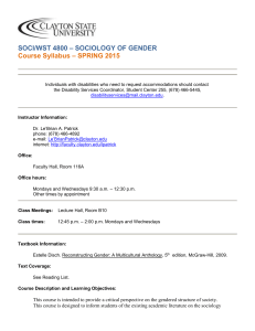 sociology of gender - Clayton State University