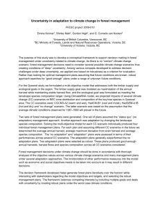 DRAFT Uncertainty in adaptation to climate change in forest