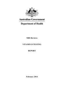 Vitamin D testing Review Report