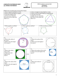 CW80: Inscribed vs. Circumscribed Geometry Due: In Class