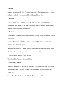 Impact of AS03 Adjuvant System on T cell