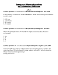 Regents Integrated Algebra - June 2009
