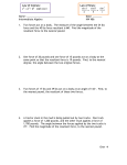 Law of Sines: Law of Cosines: c2 = a2 + b2 – 2ab cos C Name: Date