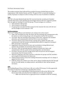 FAC FAQ Document - Funds Allotment Council