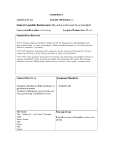 Lesson Plan 1 Grade Level: 4/5 Number of Students: 23 Students