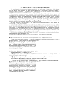 MICROELECTRONICS AND MICROMINIATURIZATION The