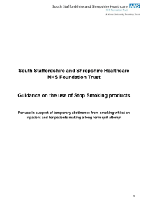 Guidance on the use of Stop Smoking products