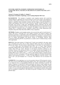 Outcome, growth and body composition monitoring in paediatric