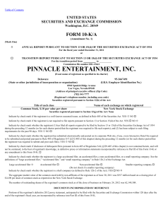 PINNACLE ENTERTAINMENT INC. (Form: 10-K/A