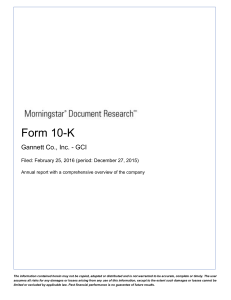 gannett co., inc. - Morningstar Document Research
