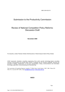 Review of National Competition Policy Reforms: Discussion Draft