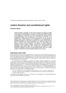 Justice Gaudron and Constitutional Rights